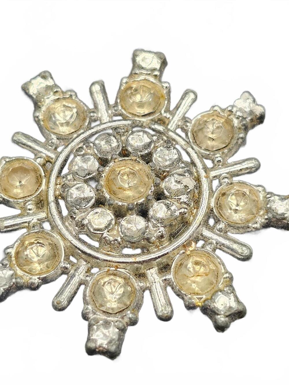Rhinestone Snowflake Brooch